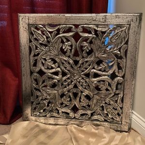 Floral print silver wall picture